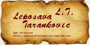 Leposava Taranković vizit kartica